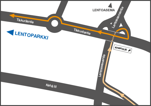 Lentoparkki.fi - Ajo-ohjeet